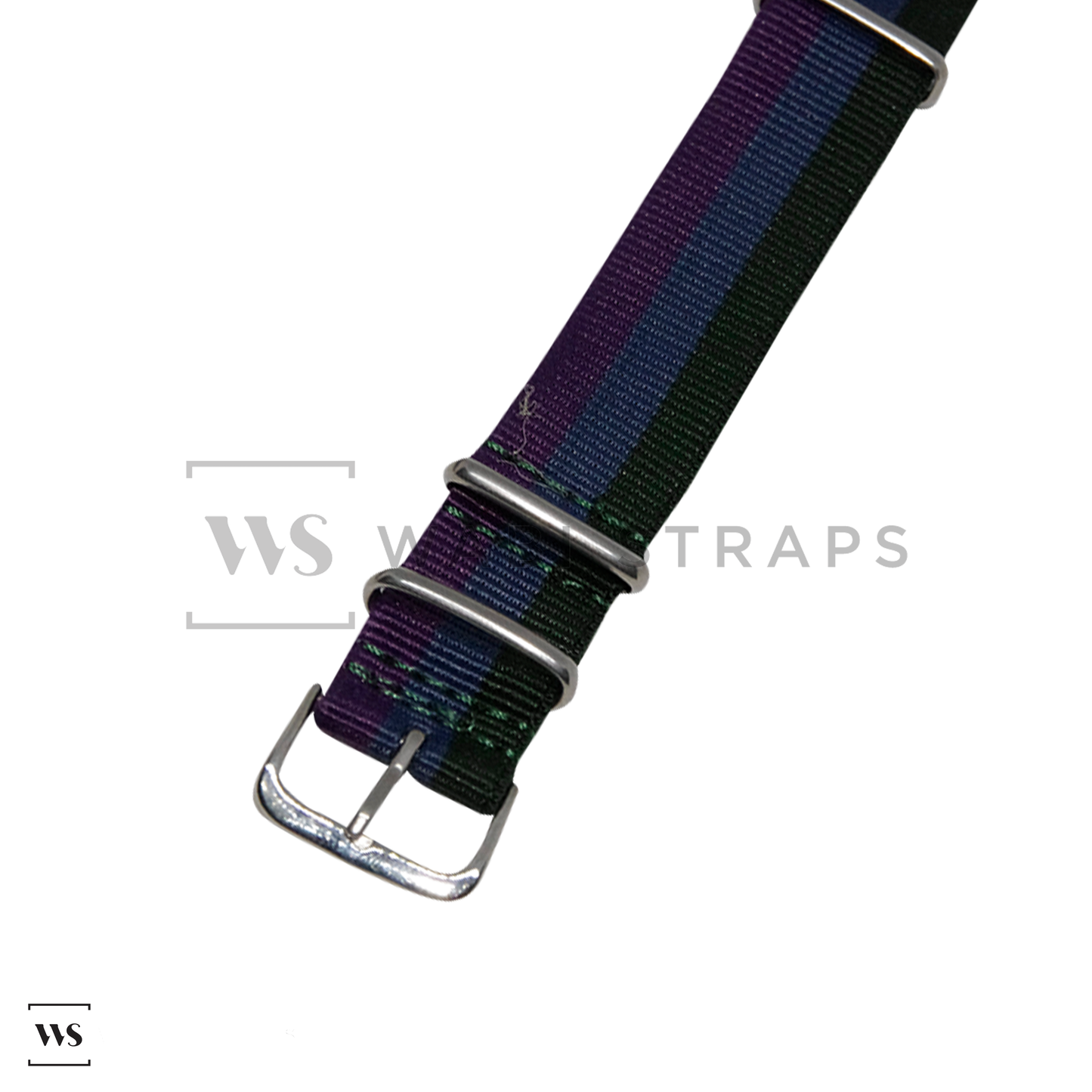 Dark Green, Blue & Purple Classic British Military Watch Strap