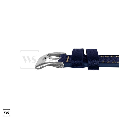 Indigo Epsom Pebbled Texture Leather Strap