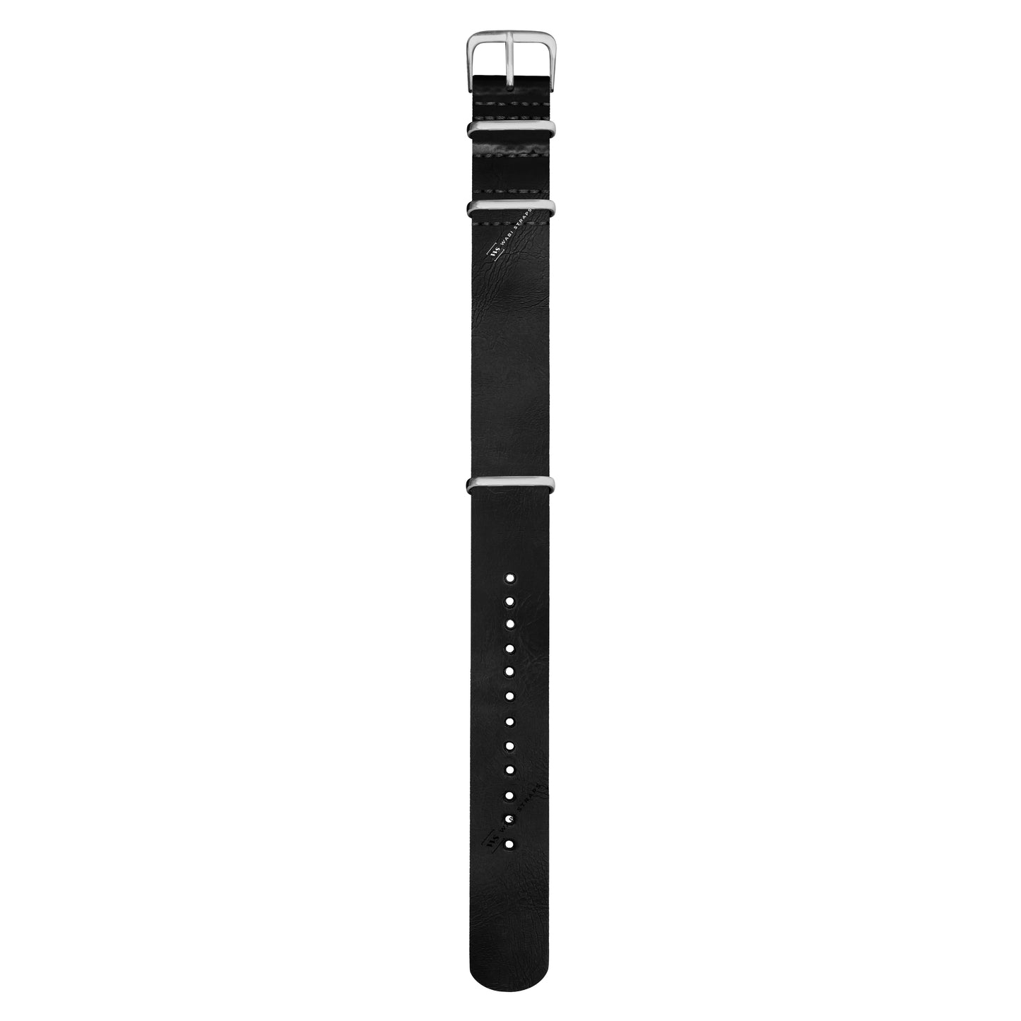Black Faux PU Leather One-Piece Watch Strap