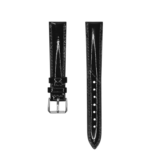 Black Glossy Smooth Leather Strap