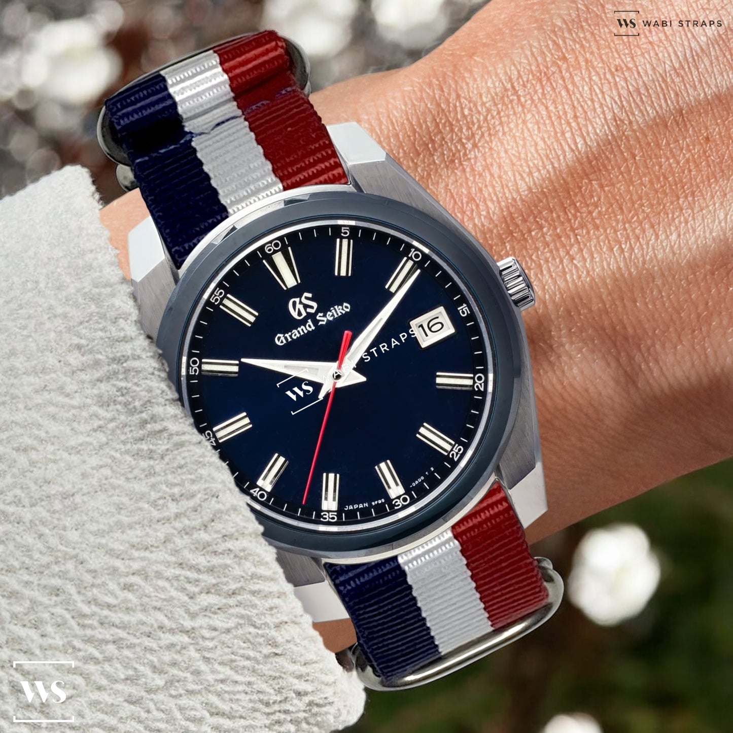 Red, White & Blue Striped 5-Ring Hardware NavSpec British Military Strap