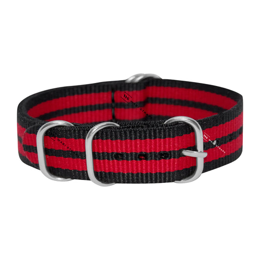 Black & Red Striped 5-Ring Hardware NavSpec British Military Strap