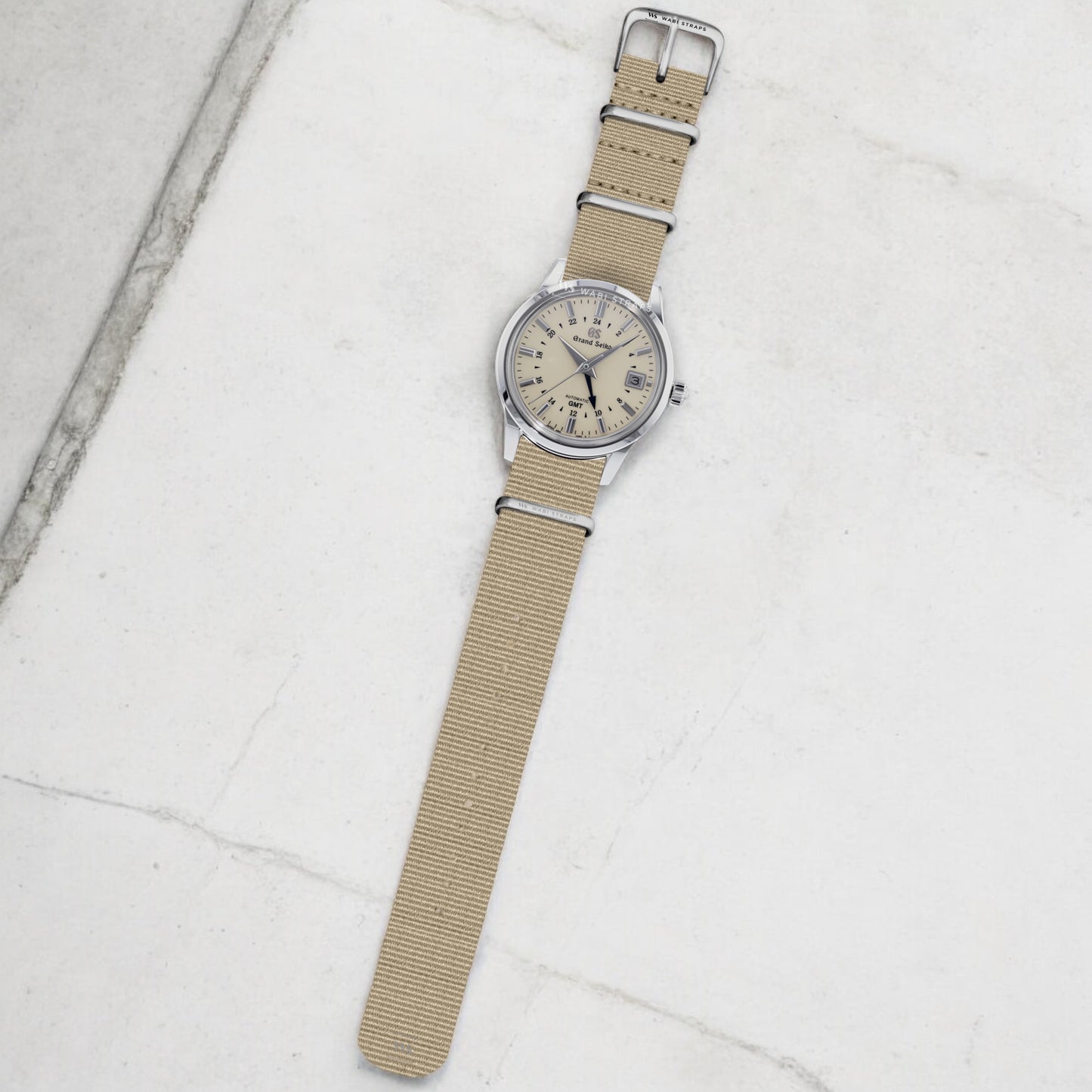 Beige Plain Basic British Military Watch Strap