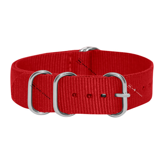Red Military 5-Ring Hardware NavSpec British Military Strap