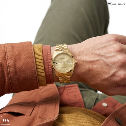 Gold Jubilee Metal Watch Bracelet on Citizen Peyten