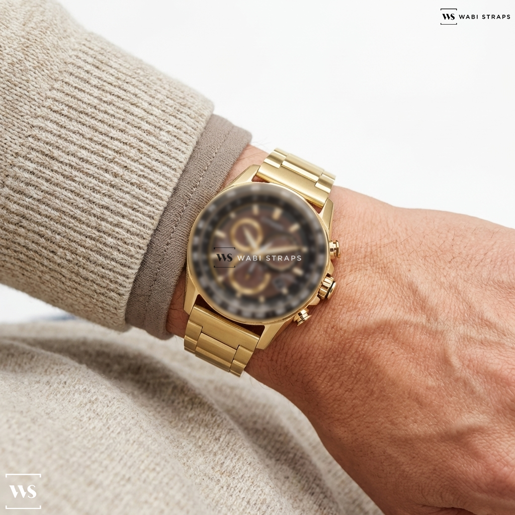 Gold Oyster Metal Watch Bracelet on Citizen PCAT