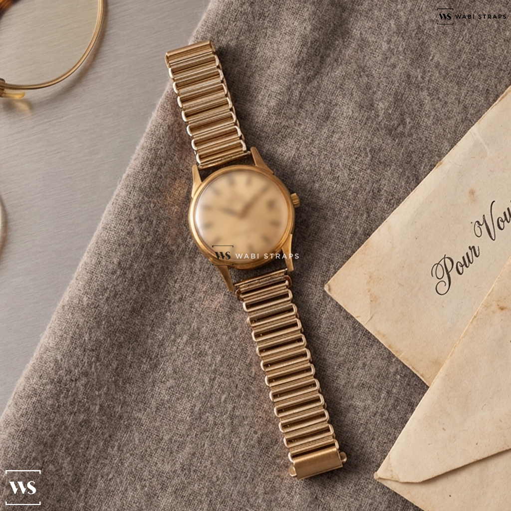 Gold Bonklip Metal Watch Bracelet on Omega Constellation