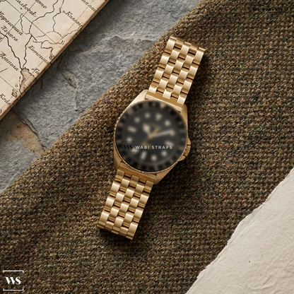 Gold Brick Metal Watch Bracelet on Timex Timex UFC Debut 42mm Stainless Steel Bracelet Watch