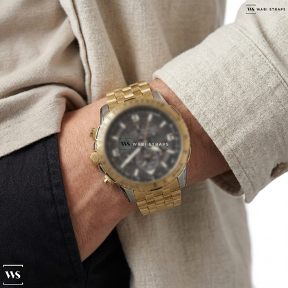Gold Brick Metal Watch Bracelet on Citizen Promaster Skyhawk A-T