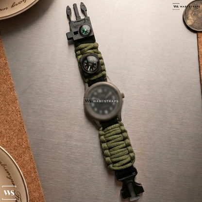 Green Woven Nylon Watch Strap on Vero x Windup Watch Shop Century 38mm LE
