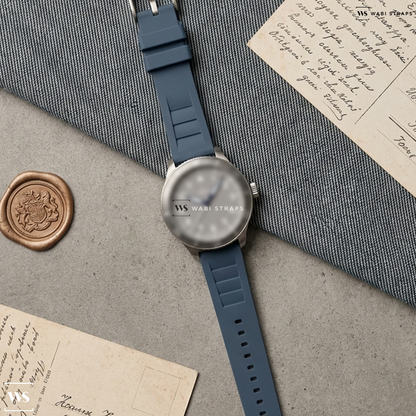 Grey Vented Silicone Watch Strap on Laco Augsburg Grey 39