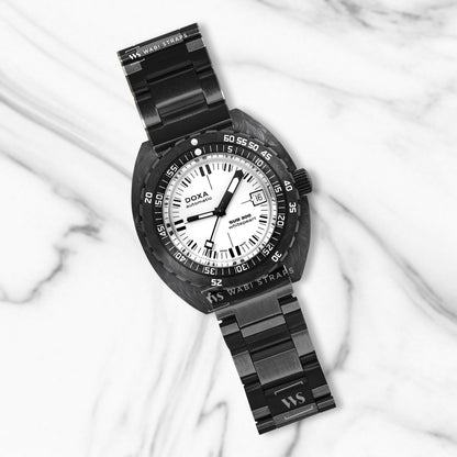 Black Hexad Thick Oyster Metal Brick Bracelet