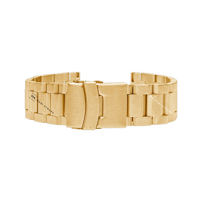 Gold Hexad Thick Oyster Metal Brick Bracelet