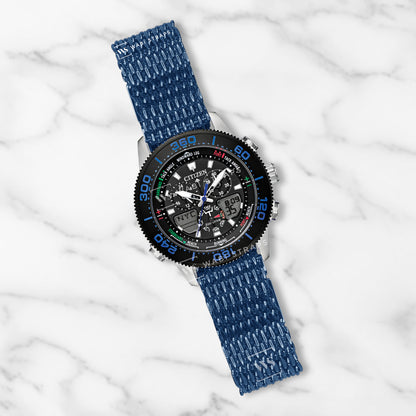 Blue H-Link Shark Mesh Extended Metal Bracelet