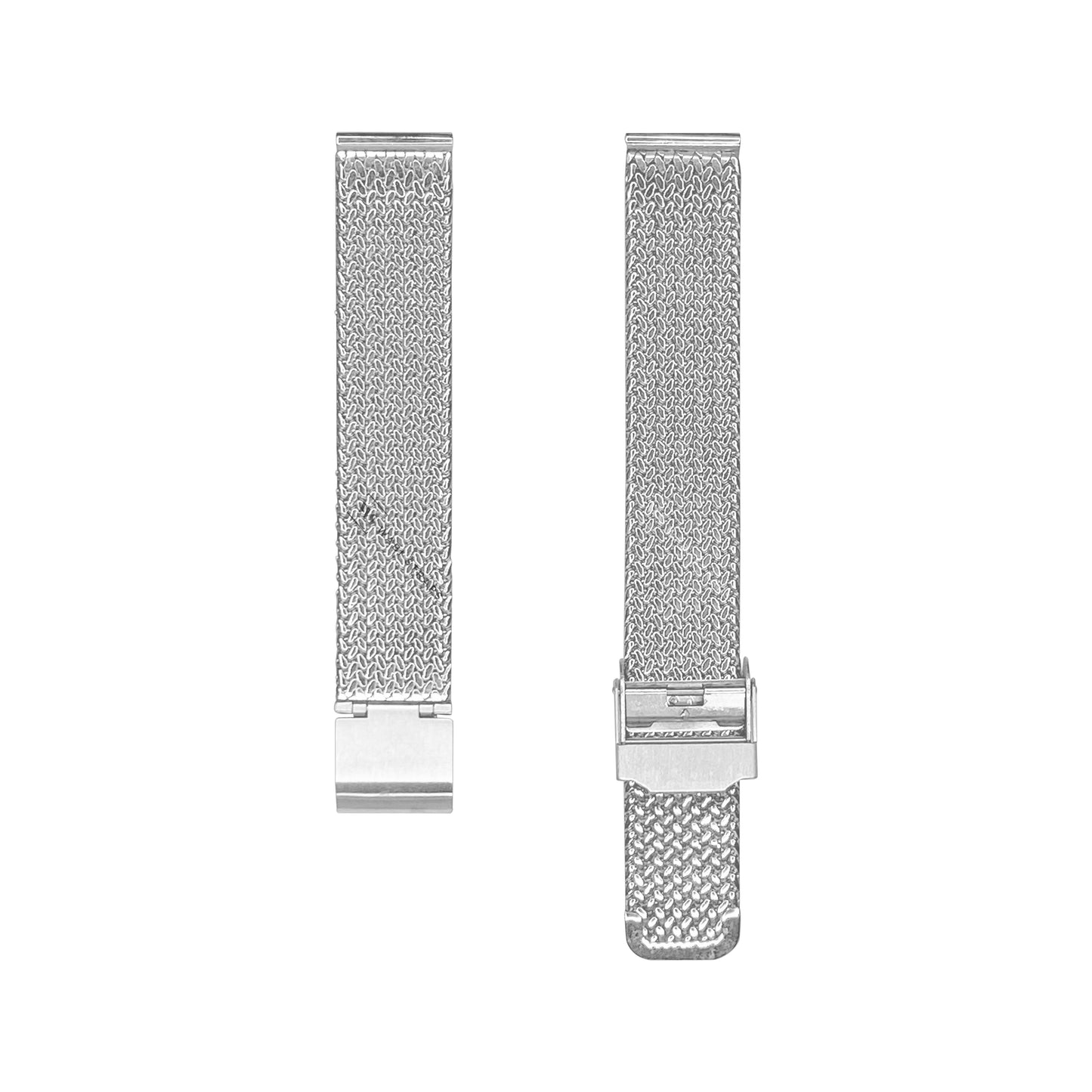 Silver Herringbone Mesh Weave Metal Bracelet