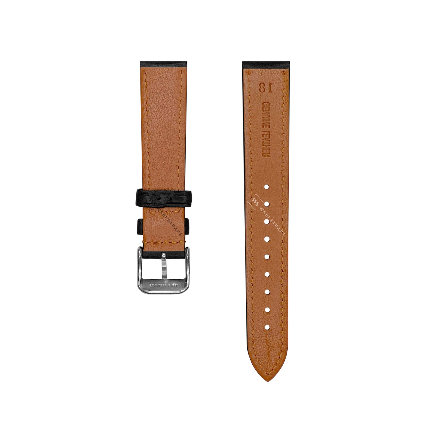 Black Vintage Italian Aged Leather Strap