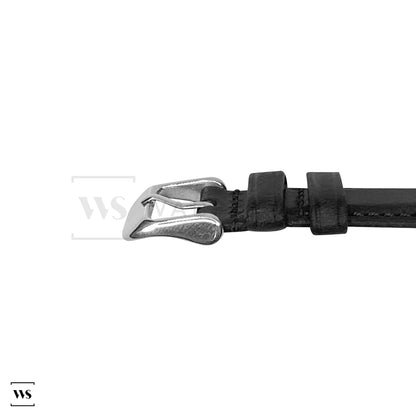 Black Vintage Italian Aged Leather Strap