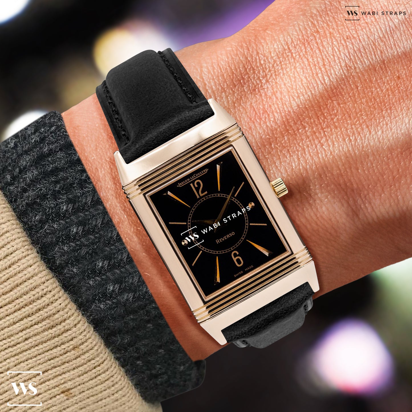 Black Vintage Italian Aged Leather Strap