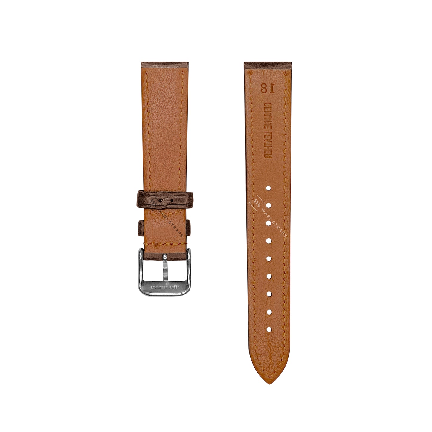 Gray Vintage Italian Aged Leather Strap
