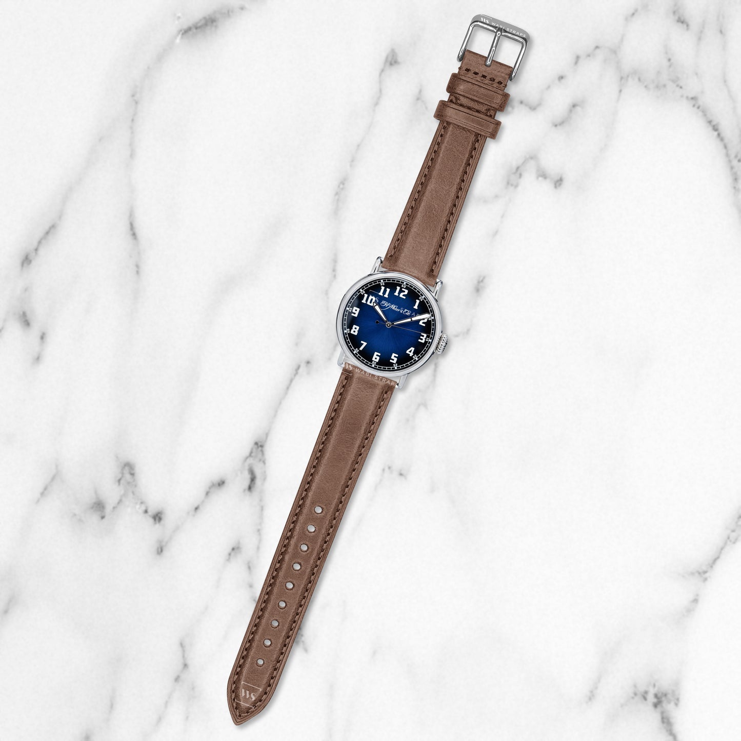 Gray Vintage Italian Aged Leather Strap
