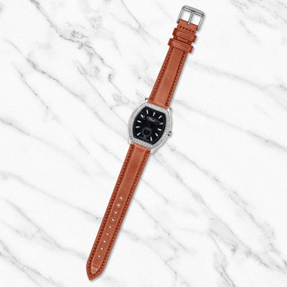 Coral Red Vintage Italian Aged Leather Strap