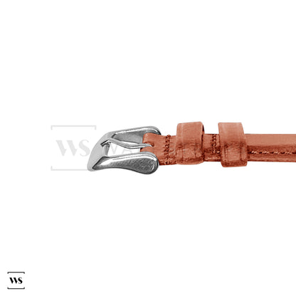 Coral Red Vintage Italian Aged Leather Strap