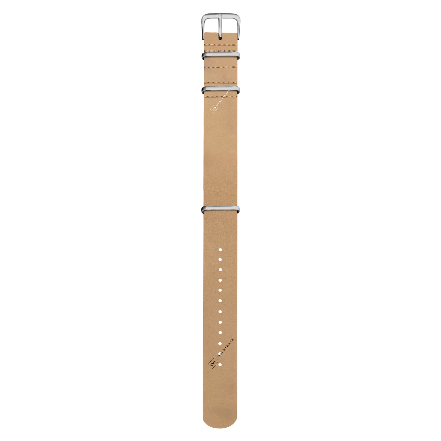 Beige Crazy Horse Leather One-Piece Watch Strap