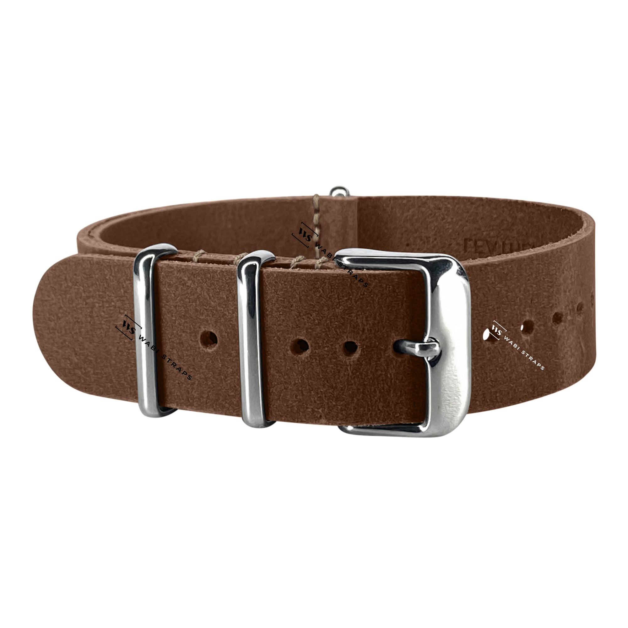wabistraps Khaki Crazy Horse Leather One Piece Watch Strap 18mm