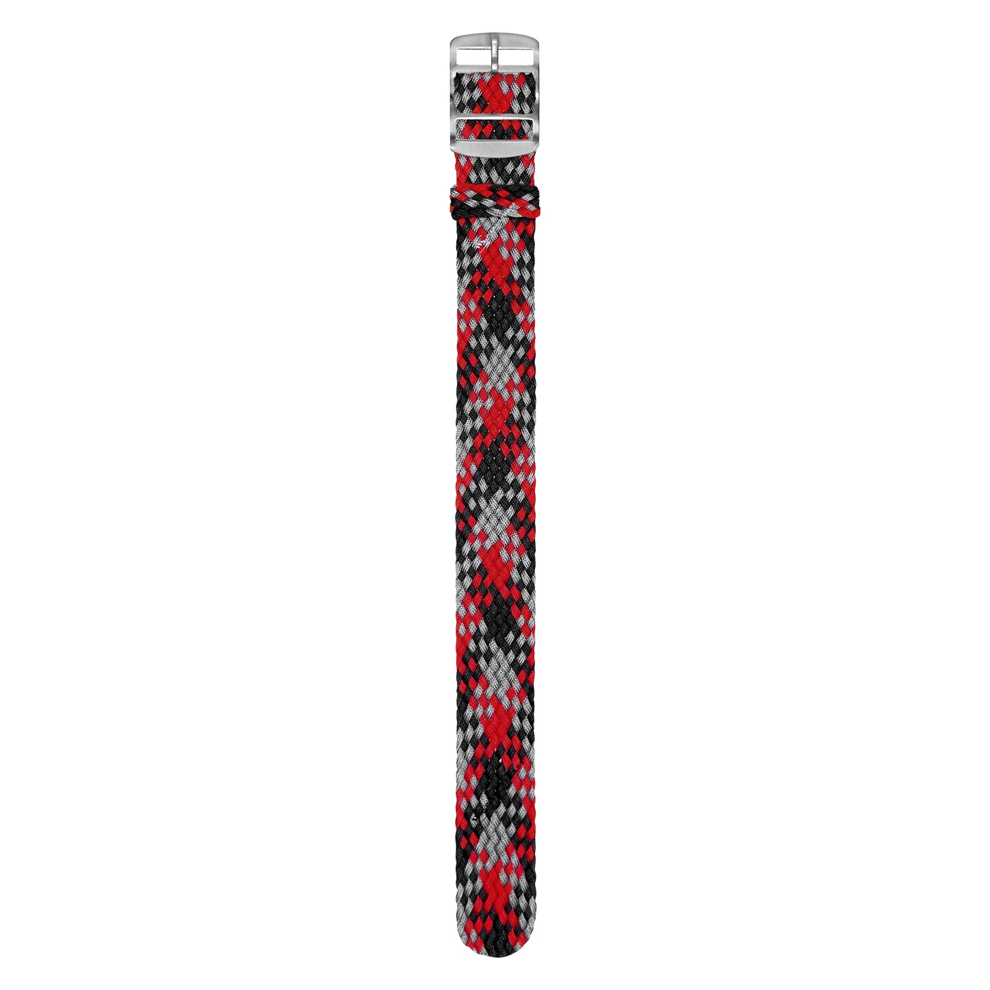 Red, Black & Grey Braided Perlon Strap