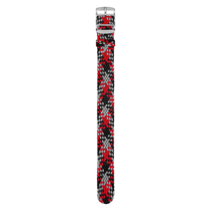 Red, Black & Grey Braided Perlon Strap