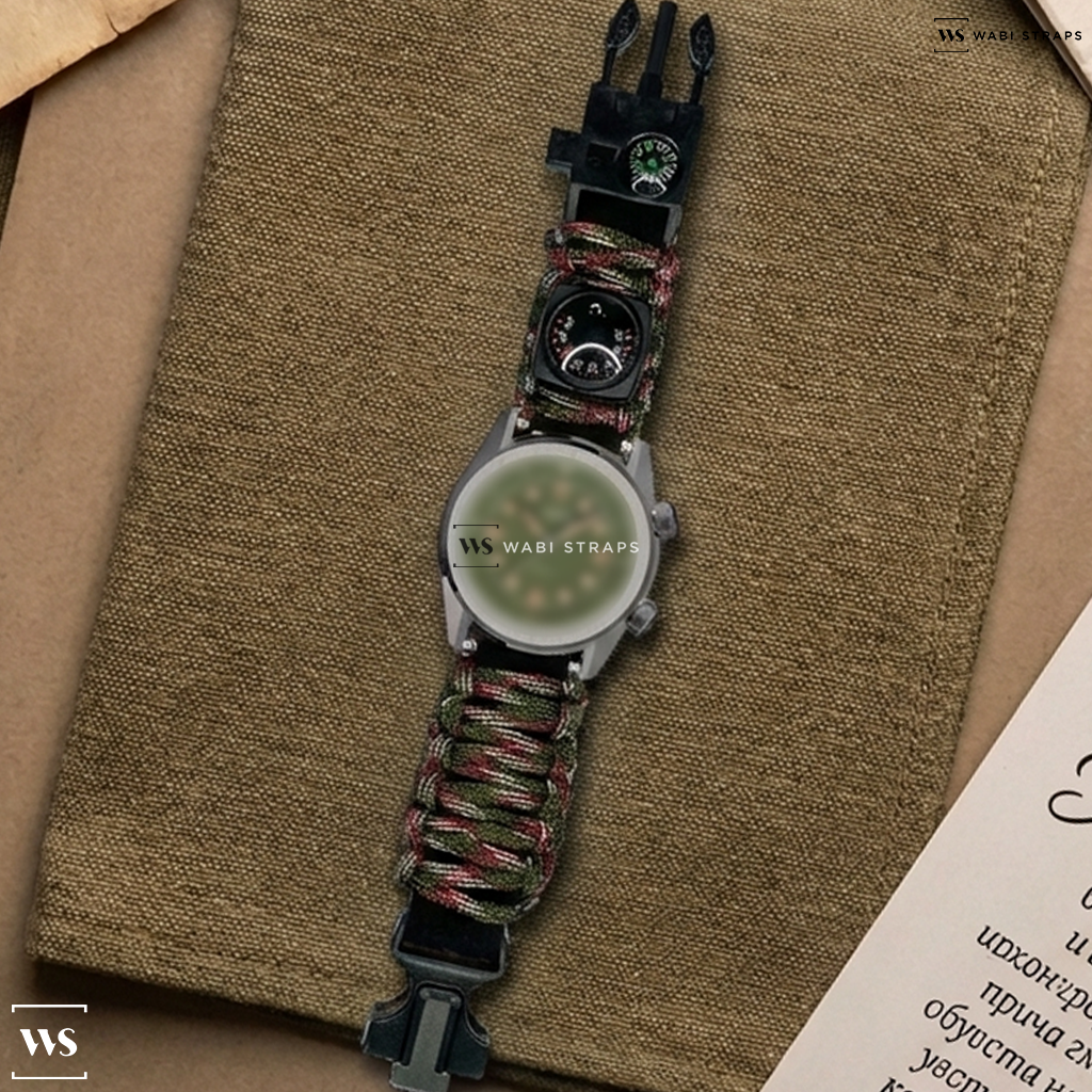 Rainbow Woven Nylon Watch Strap on HORIZON WATCHES Pilgrim Young Captain Edition