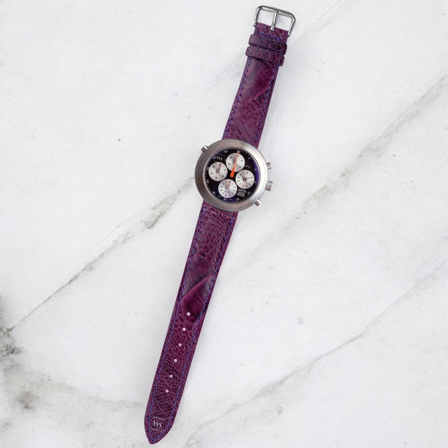 Purple Ostrich Handcrafted Leather Strap