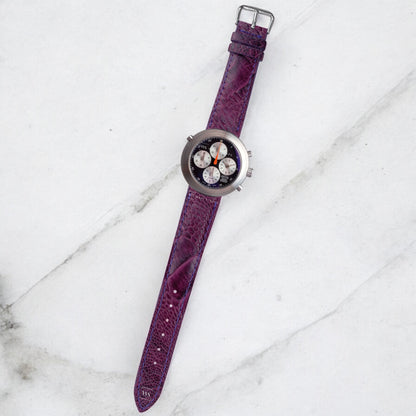 Purple Ostrich Handcrafted Leather Strap