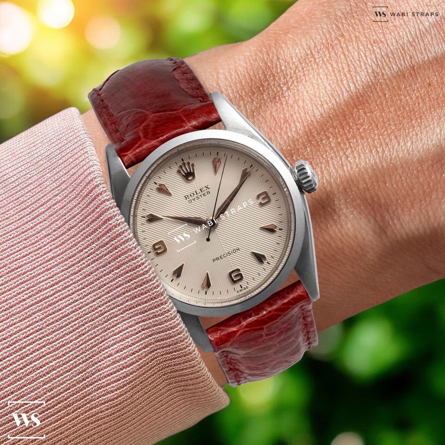 Burgundy Ostrich Handcrafted Leather Strap