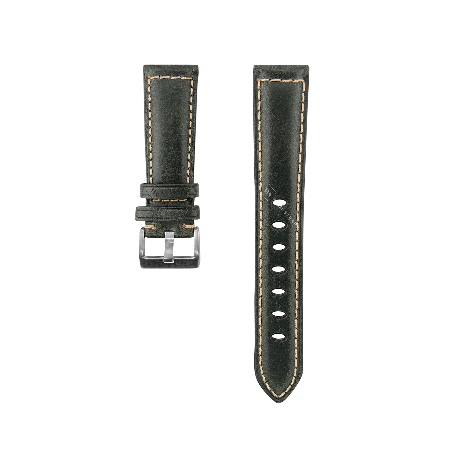 Dirty Green Oxford Padded Leather Strap