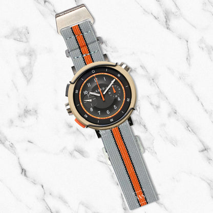 Grey, Black & Orange Elastic Parachute Strap