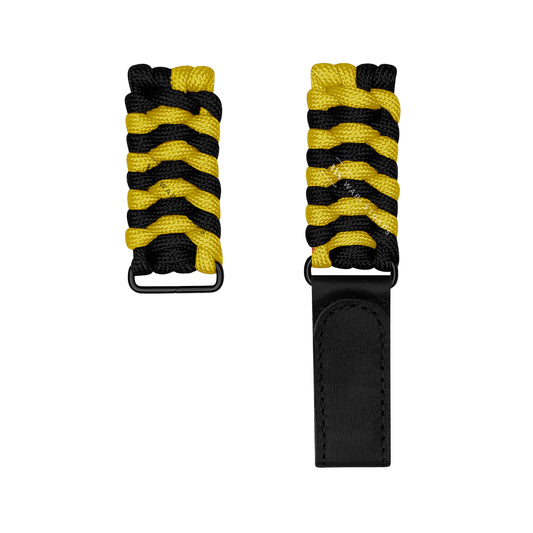 Black Yellow Paracord Rope Velcro Watch Strap