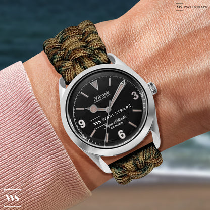 Multi Brown Paracord Rope Velcro Watch Strap