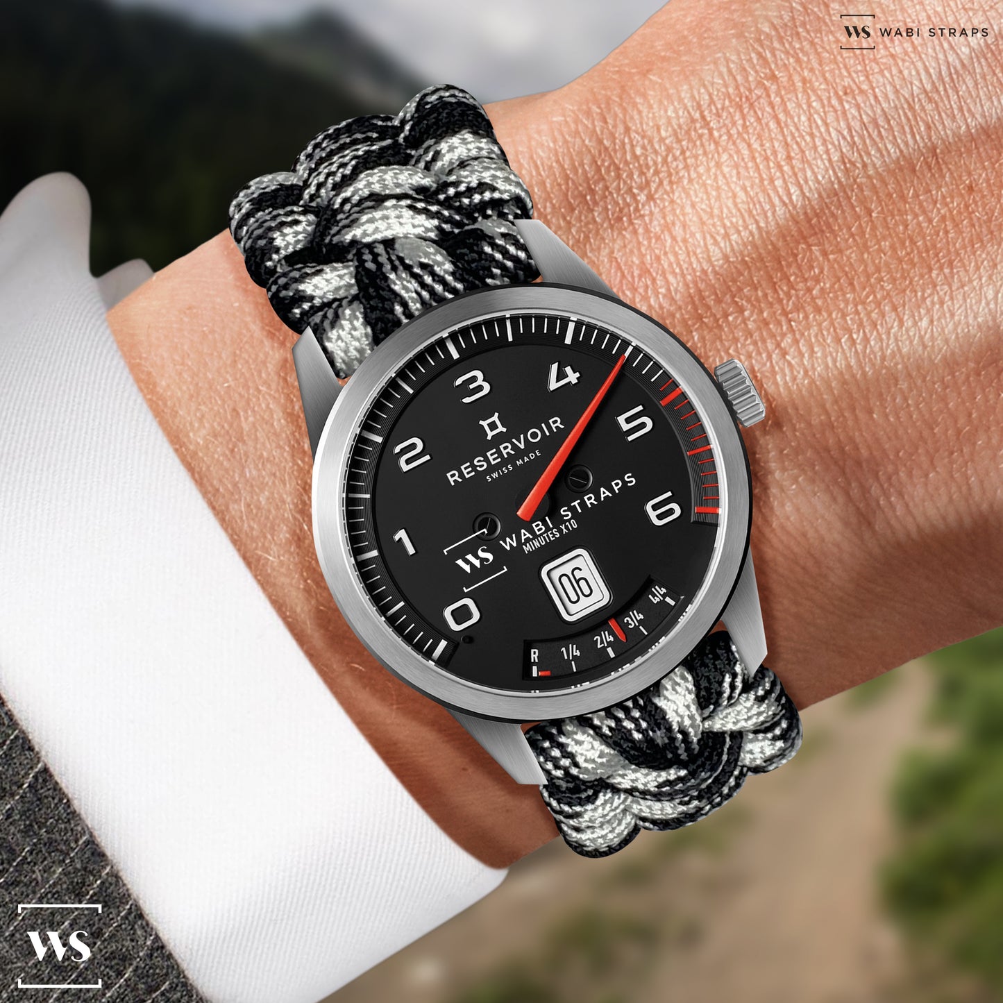 Multi Black Paracord Rope Velcro Watch Strap