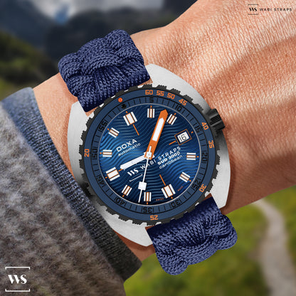 Blue Paracord Rope Velcro Watch Strap