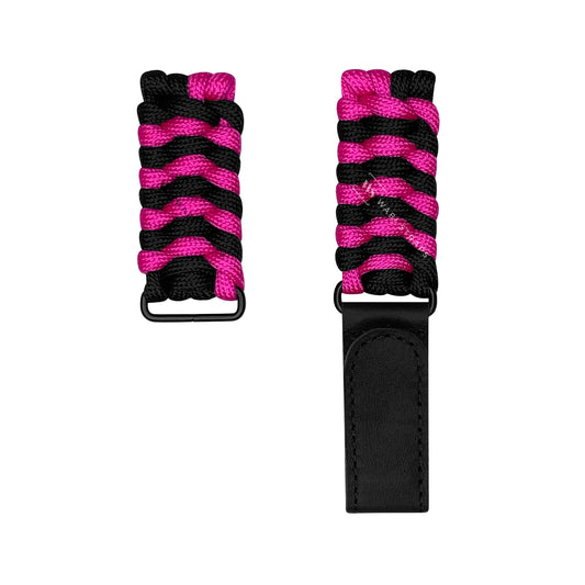 Black Pink Paracord Rope Velcro Watch Strap
