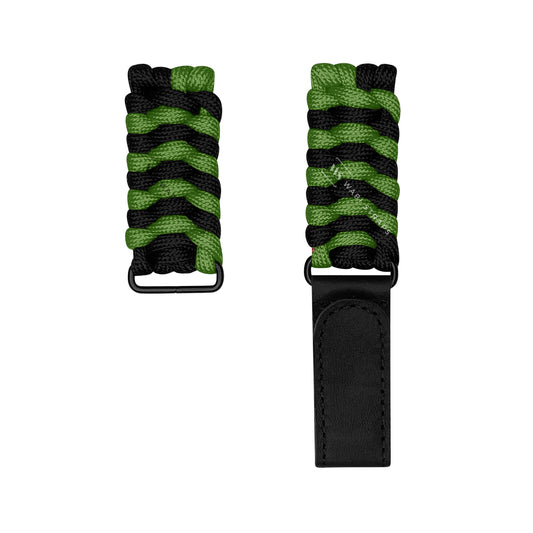 Black Green Paracord Rope Velcro Watch Strap