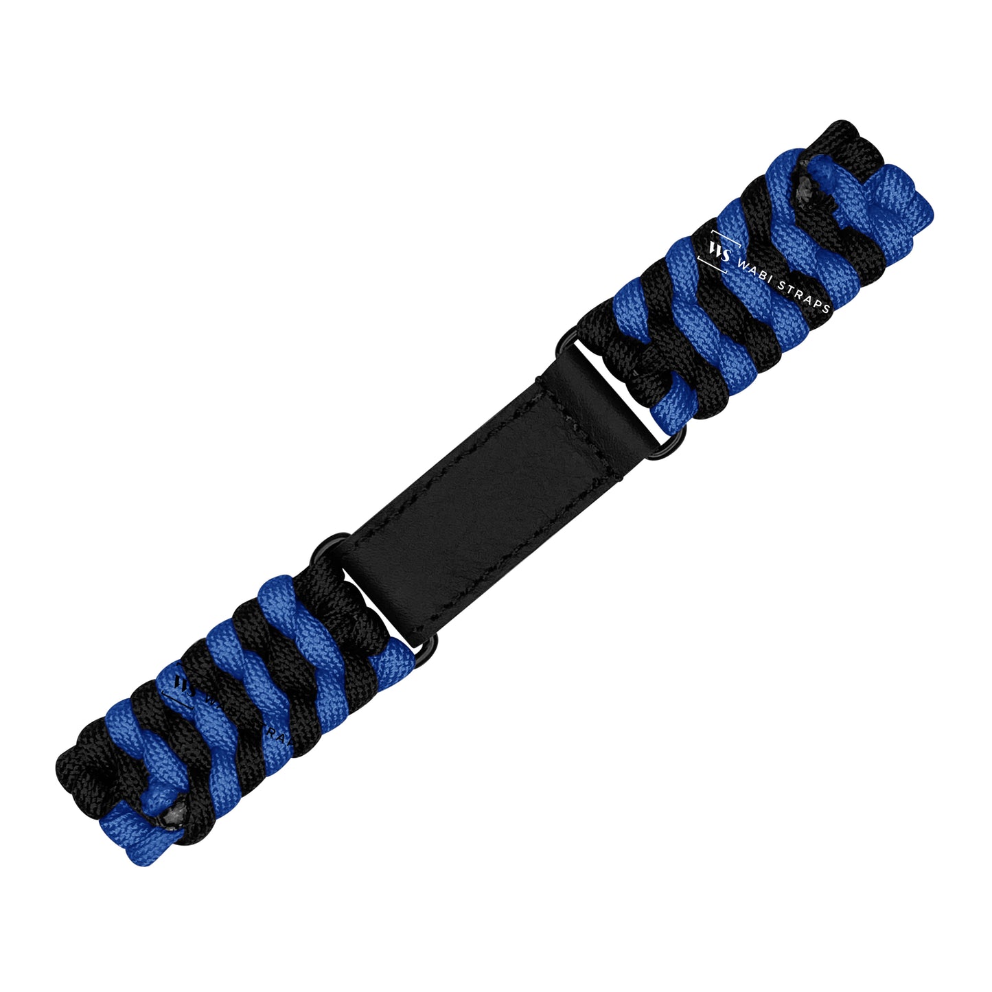 Black Blue Paracord Rope Velcro Watch Strap