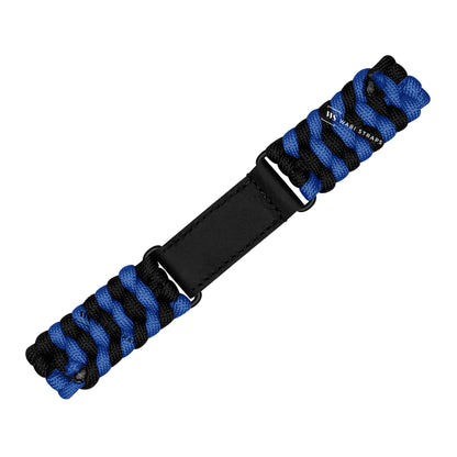 Black Blue Paracord Rope Velcro Watch Strap