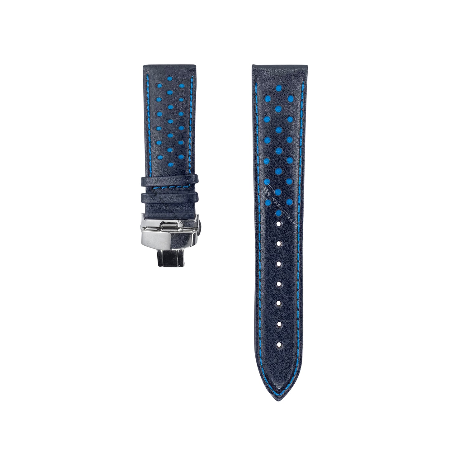 Blue Perforated Rally Watch Strap