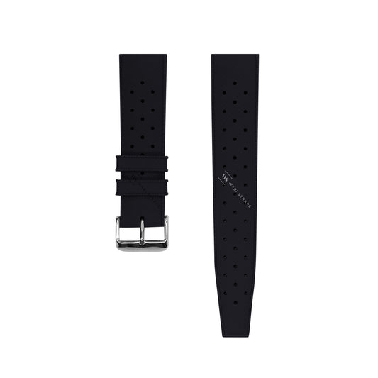Black Vintage Perforated Tropical Strap