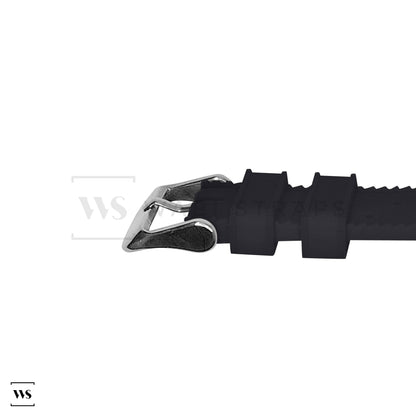 Black Vintage Perforated Tropical Strap