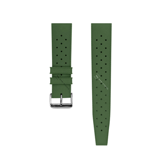 Green Vintage Perforated Tropical Strap