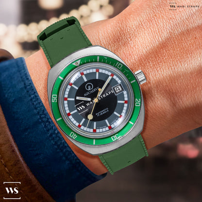 Green Vintage Perforated Tropical Strap