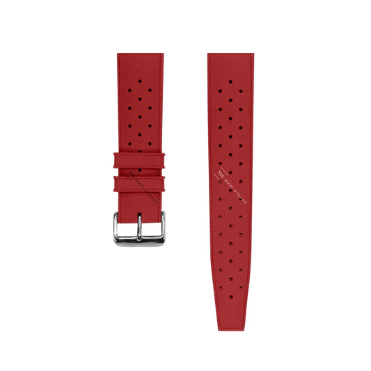 Red Vintage Perforated Tropical Strap